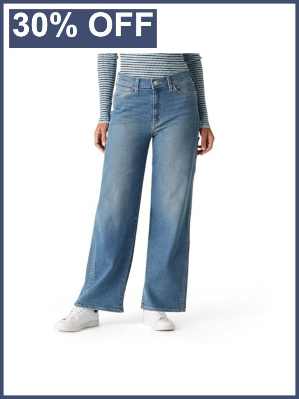 Levi's Signature Women's Wide Leg Jeans Mid Rise Stretch Denim 30.5" Inseam
